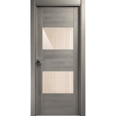 Дверь Status Versia модель 221 Дуб серый стекло лакобель бежевый