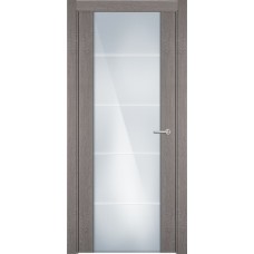 Дверь Status Versia модель 222 Дуб серый стекло калёное с гравировкой