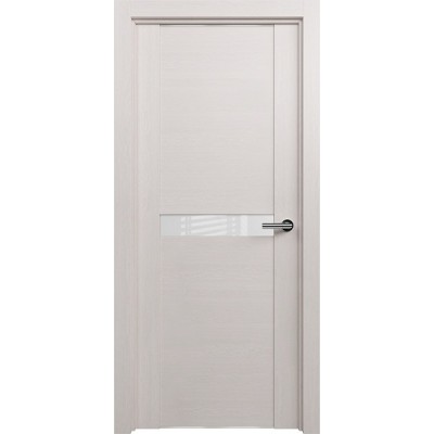 Межкомнатная Дверь Status Trend модель 411 Дуб белый стекло лакобель белый