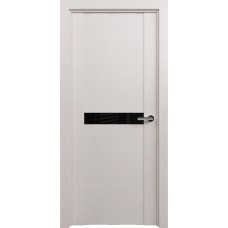 Дверь Status Trend модель 411 Дуб белый стекло лакобель чёрный