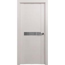 Дверь Status Trend модель 411 Дуб белый стекло лакобель серый