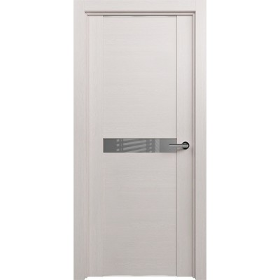 Межкомнатная Дверь Status Trend модель 411 Дуб белый стекло лакобель серый