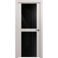 Дверь Status Trend модель 422 Дуб белый стекло лакобель чёрный