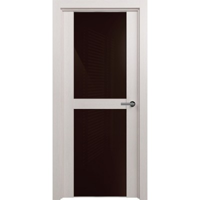 Межкомнатная Дверь Status Trend модель 422 Дуб белый стекло лакобель коричневый