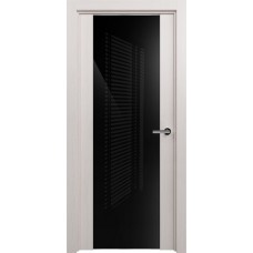 Дверь Status Trend модель 423 Дуб белый стекло лакобель чёрный