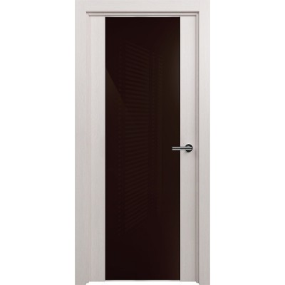 Межкомнатная Дверь Status Trend модель 423 Дуб белый стекло лакобель коричневый