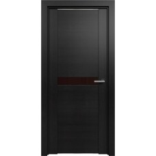 Дверь Status Trend модель 411 Дуб чёрный стекло лакобель коричневый