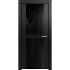 Дверь Status Trend модель 422 Дуб чёрный стекло лакобель чёрный