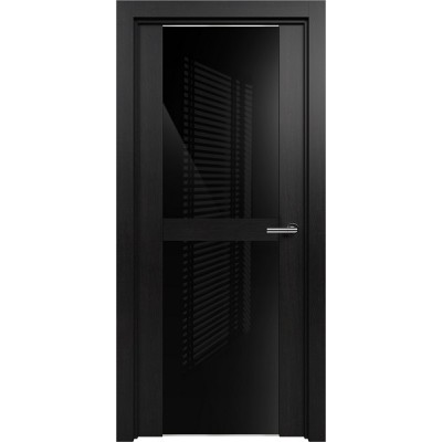 Межкомнатная Дверь Status Trend модель 422 Дуб чёрный стекло лакобель чёрный