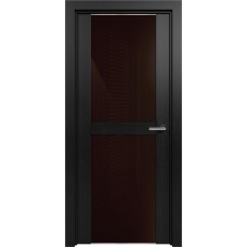 Дверь Status Trend модель 422 Дуб чёрный стекло лакобель коричневый