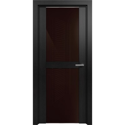 Межкомнатная Дверь Status Trend модель 422 Дуб чёрный стекло лакобель коричневый