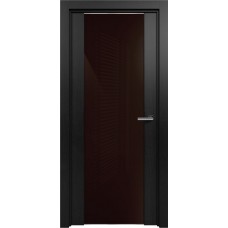 Дверь Status Trend модель 423 Дуб чёрный стекло лакобель коричневый