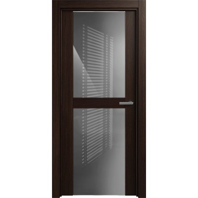 Межкомнатная Дверь Status Trend модель 422 Орех стекло лакобель серый