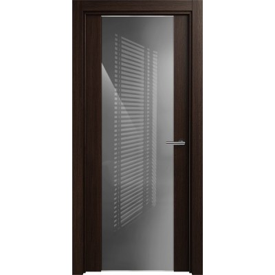 Межкомнатная Дверь Status Trend модель 423 Орех стекло лакобель серый