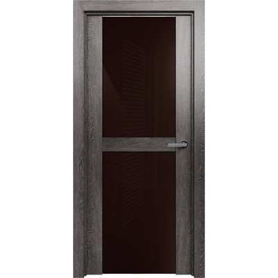 Межкомнатная Дверь Status Trend модель 422 Дуб патина стекло лакобель коричневый