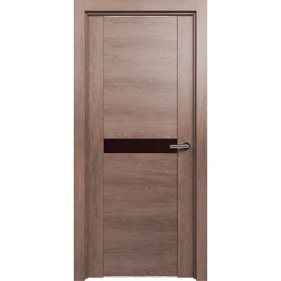 Межкомнатная Дверь Status Trend модель 411 Дуб капучино стекло лакобель коричневый
