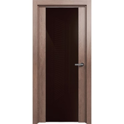 Межкомнатная Дверь Status Trend модель 423 Дуб капучино стекло лакобель коричневый