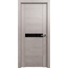 Дверь Status Trend модель 411 Дуб серый стекло лакобель чёрный