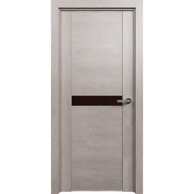 Межкомнатная Дверь Status Trend модель 411 Дуб серый стекло лакобель коричневый