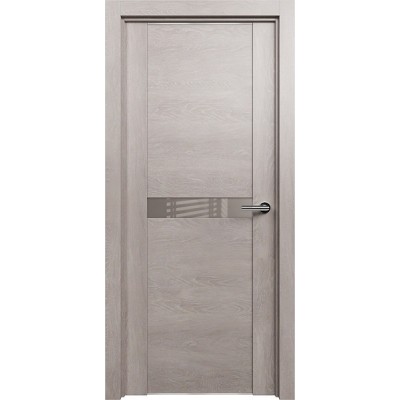 Межкомнатная Дверь Status Trend модель 411 Дуб серый стекло лакобель капучино