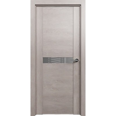 Межкомнатная Дверь Status Trend модель 411 Дуб серый стекло лакобель серый