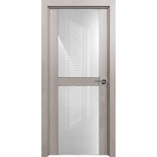 Дверь Status Trend модель 422 Дуб серый стекло лакобель белый