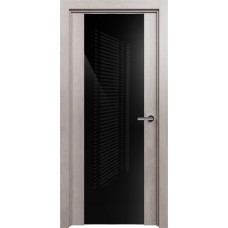 Дверь Status Trend модель 423 Дуб серый стекло лакобель чёрный