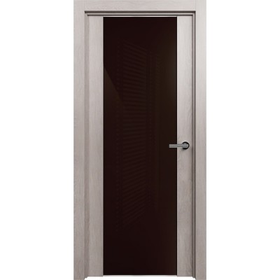 Межкомнатная Дверь Status Trend модель 423 Дуб серый стекло лакобель коричневый