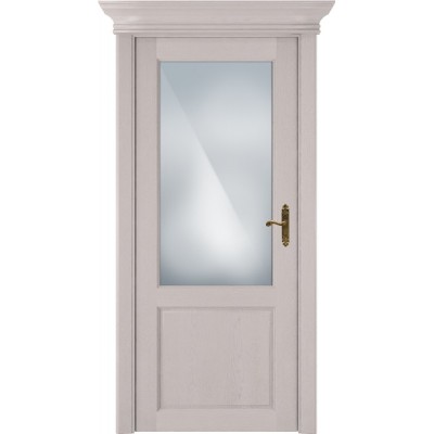 Межкомнатная Дверь Status Classic модель 521 Дуб белый стекло Сатинато белое