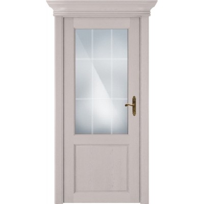 Межкомнатная Дверь Status Classic модель 521 Дуб белый стекло решётка Англия