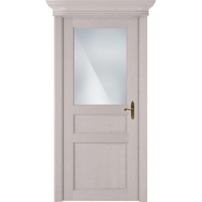 Межкомнатная Дверь Status Classic модель 532 Дуб белый стекло Сатинато белое