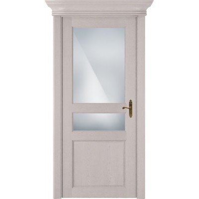 Межкомнатная Дверь Status Classic модель 533 Дуб белый стекло Сатинато белое