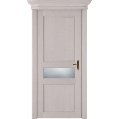 Межкомнатная Дверь Status Classic модель 534 Дуб белый стекло Сатинато белое