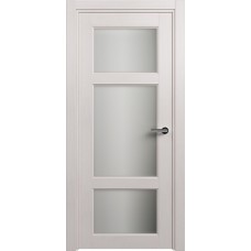 Дверь Status Classic модель 542 Дуб белый стекло Сатинато белое