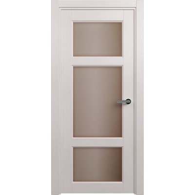 Межкомнатная Дверь Status Classic модель 542 Дуб белый стекло Сатинато бронза