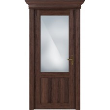 Дверь Status Classic модель 521 Орех стекло Сатинато белое