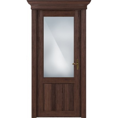 Межкомнатная Дверь Status Classic модель 521 Орех стекло Сатинато белое