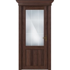 Дверь Status Classic модель 521 Орех стекло решётка Англия