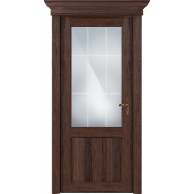 Межкомнатная Дверь Status Classic модель 521 Орех стекло решётка Англия