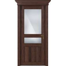 Дверь Status Classic модель 533 Орех стекло Сатинато белое