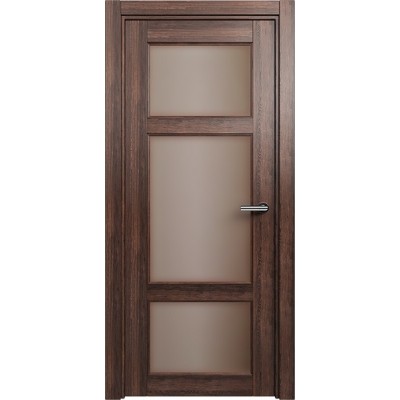 Межкомнатная Дверь Status Classic модель 542 Орех стекло Сатинато бронза