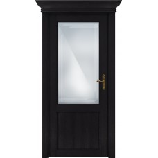 Дверь Status Classic модель 521 Дуб чёрный стекло Грань