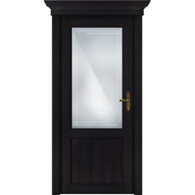 Межкомнатная Дверь Status Classic модель 521 Дуб чёрный стекло Грань