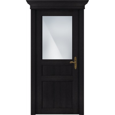 Межкомнатная Дверь Status Classic модель 532 Дуб чёрный стекло Сатинато белое