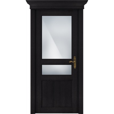 Межкомнатная Дверь Status Classic модель 533 Дуб чёрный стекло Сатинато белое