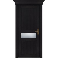 Дверь Status Classic модель 534 Дуб чёрный стекло Сатинато белое