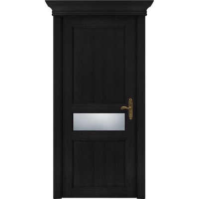 Межкомнатная Дверь Status Classic модель 534 Дуб чёрный стекло Сатинато белое