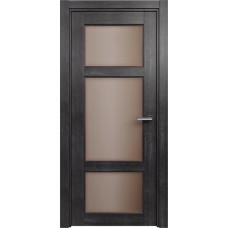Дверь Status Classic модель 542 Дуб чёрный стекло Сатинато бронза