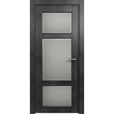 Межкомнатная Дверь Status Classic модель 542 Дуб чёрный стекло Фацет