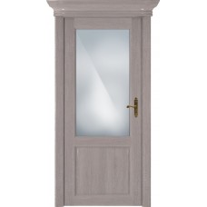 Дверь Status Classic модель 521 Дуб серый стекло Сатинато белое